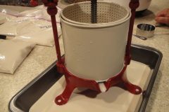 Making nut milk through the cheese press