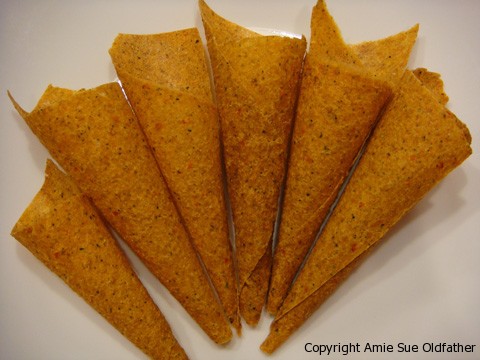 creating cones shaped raw vegan gluten-free Spicy Not Tuna Wraps