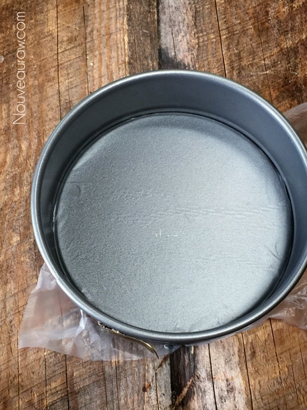 Wrap the base of Springform Pan in plastic wrap