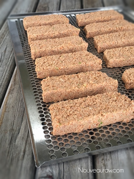Raw Almond Toast Pieces on a tray
