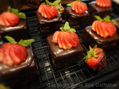 Rich Flavor Raw Gluten-Free Chocolate Cake with Strawberry Apricot Jam, great for parties 