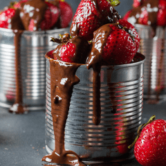 chocolate-sauce-on-strawberries-in-tin-can