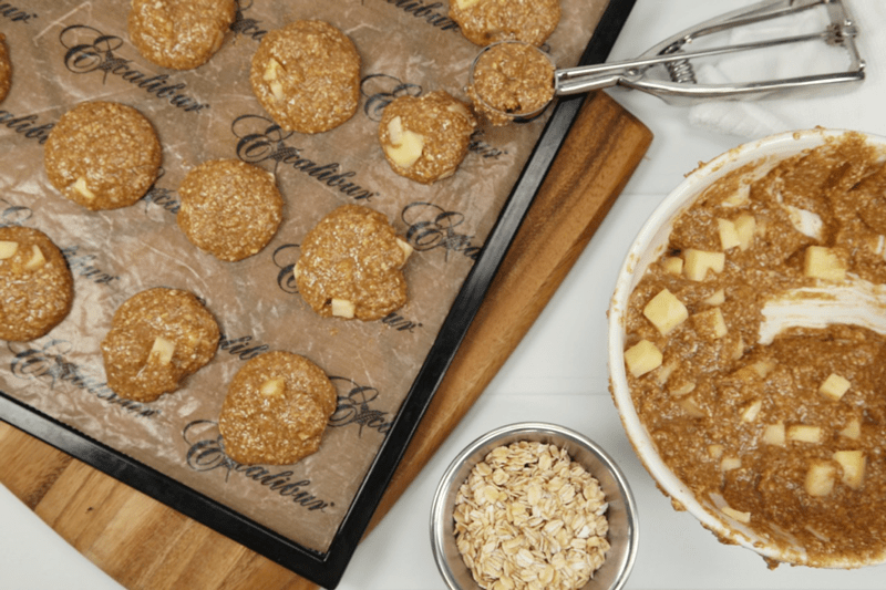 Apple-Cinnamon-Oatmeal-Cookies-getting-ready-to-dehydrate