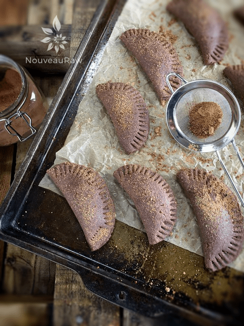 the raw vegan gluten-free Chocolate Pastry Empanadas are ready to be enjoyed