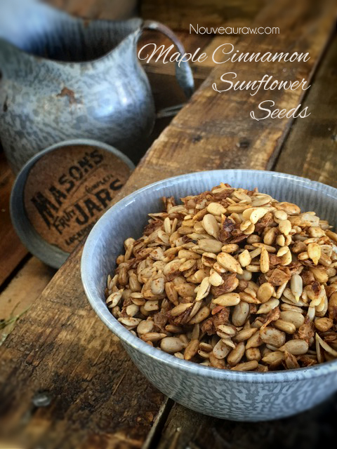raw vegan gluten free Maple Cinnamon Sunflower Seeds for a healthy prostate snack!