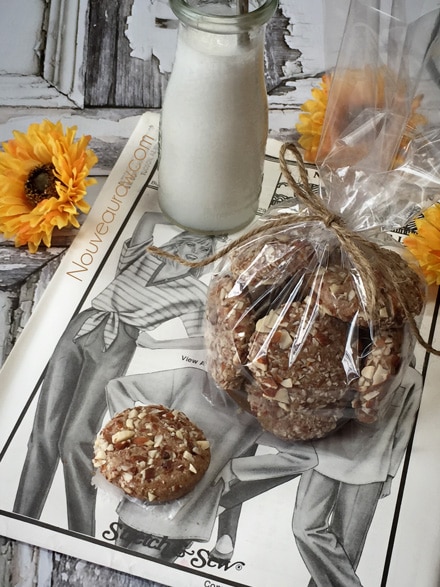 Almond Butter Cookies displayed in plastic bags for traveling