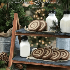 Peanut-Butter-Chocolate-Pinwheel-Cookies served with almond milk