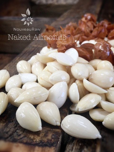 almonds with their skins removed to soak almonds