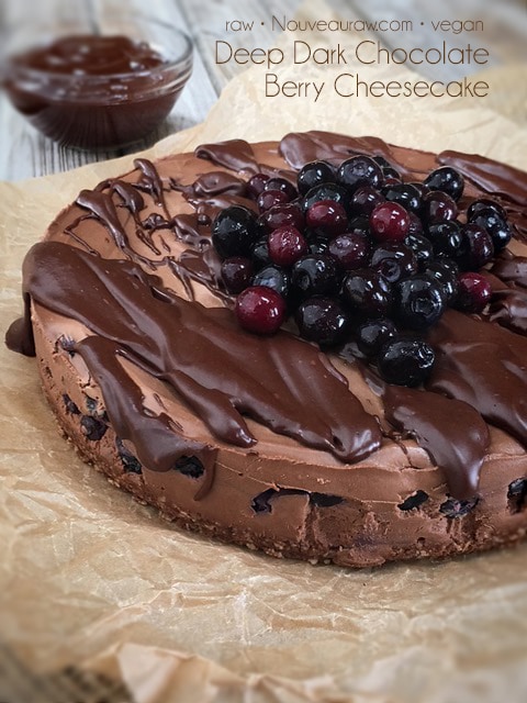 Mouth Watering, Rich and distinctive Raw Deep Dark Chocolate Berry Cheesecake