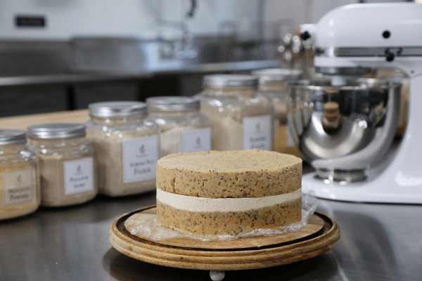 raw and vegan recipe for Lemon Poppy Seed Cake from Nouveau Raw