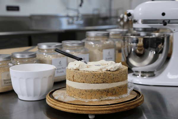 raw and gluten free recipe for Lemon Poppy Seed Cake from Nouveau Raw
