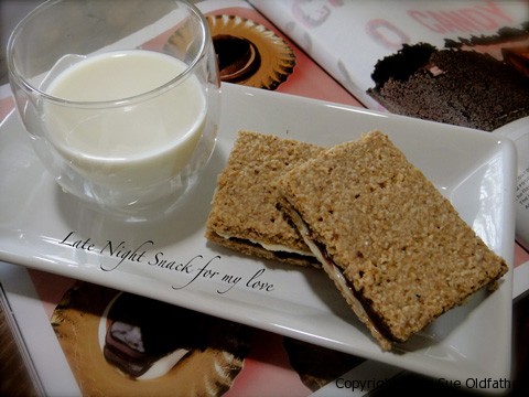 raw vegan gluten-free S'More Snacks served with almond milk