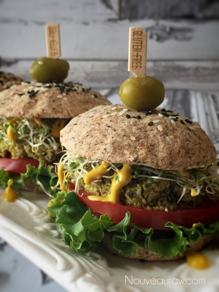 Raw Gluten-Free Veggie Burger Buns