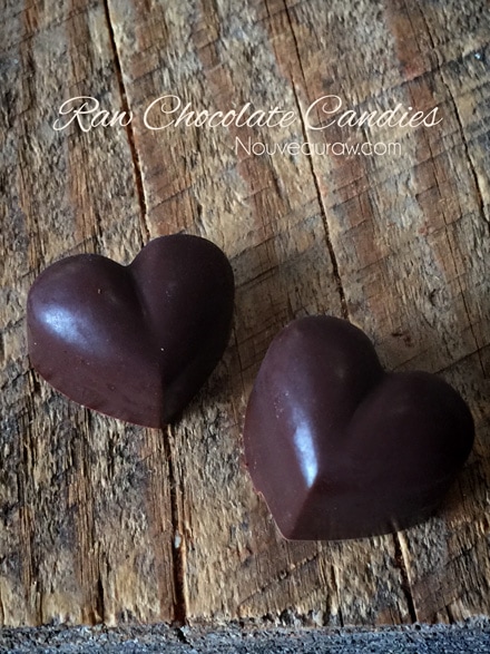 Rich & Creamy Raw Chocolate Candies shaped like hearts