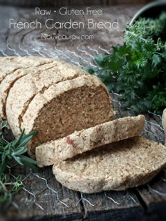 Raw, vegan, gluten free bread. Raw french garden bread