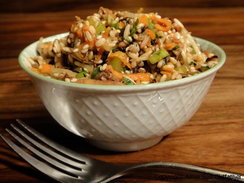 raw vegan Sweet and Spicy Asian Bloomed Wild Rice