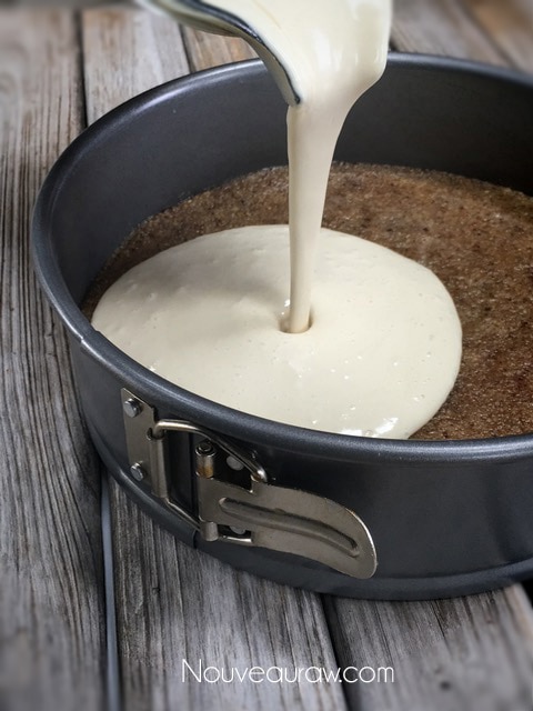 Pour the batter into the 9" Springform pan