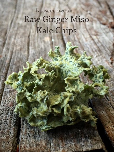 crispy raw vegan Ginger Miso Kale Chips