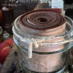 raw, vegan, gluten-free, nut-free Balsamic Vinegar Peppercorn Peach Fruit Leather
