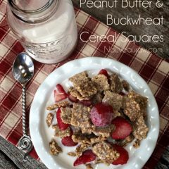 Raw, vegan, gluten-free cereal squares - peanut butter and buckwheat