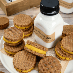 Ginger-Pumpkin-Spice-Waffle-Sandwich-Cookies-with-almond-milk