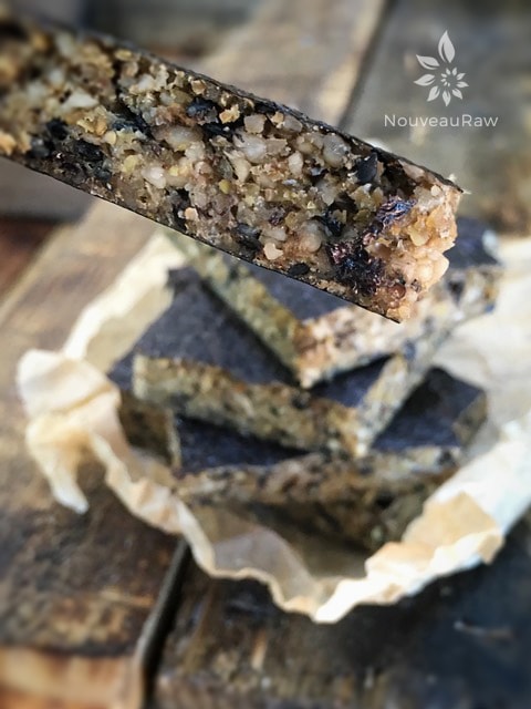 a close up of wholesome healthy gluten-free raw Sesame Sunflour Nori Crackers