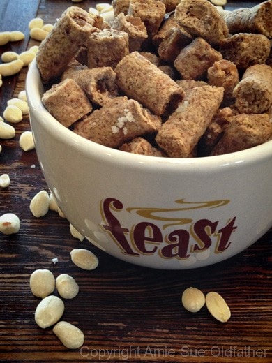 raw vegan gluten-free Peanut Butter Filled Pretzels in a party bowl
