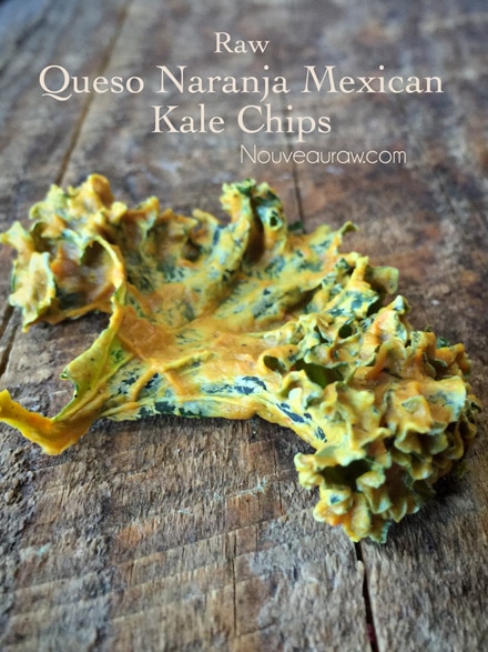 raw vegan crispy Queso Naranja Mexican Kale Chips