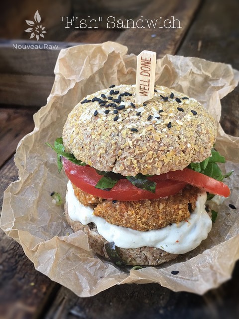 'Fish' Sandwich served on brown parchment paper