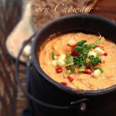 Raw, Gluten Free, Vegan Sun-dried tomato and corn chowder
