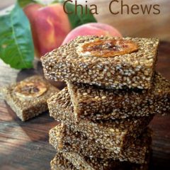 Raw, vegan, gluten-free, nut-free Blush Peach Chia Chews