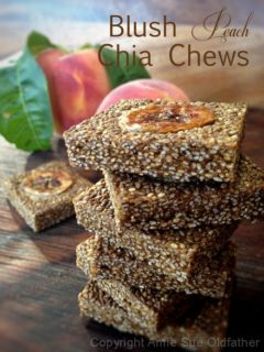 Raw, vegan, gluten-free, nut-free Blush Peach Chia Chews