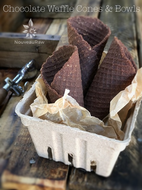 aw vegan gluten free Chocolate Waffle Cones and Bowls