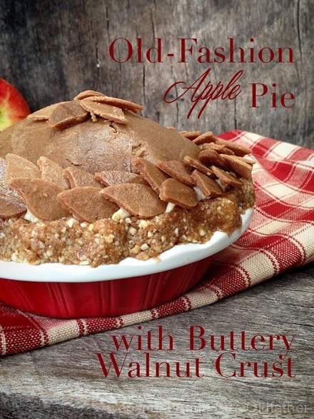Delicious & Sweet Raw Old-Fashioned Apply Pie with Buttery Walnut Crust