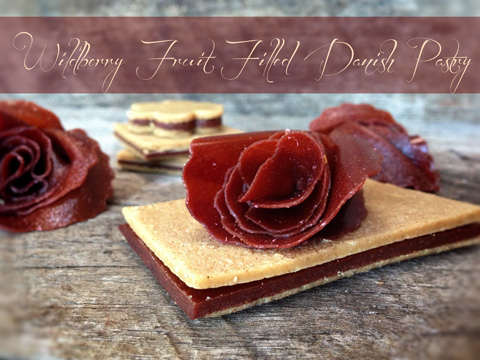 Wildberry Fruit Filled Danish Pastry on barn wood table