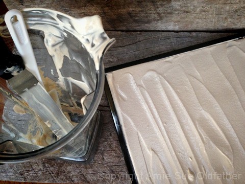 raw vegan gluten-free phyllo dough on the dehydrator tray from edge to edge