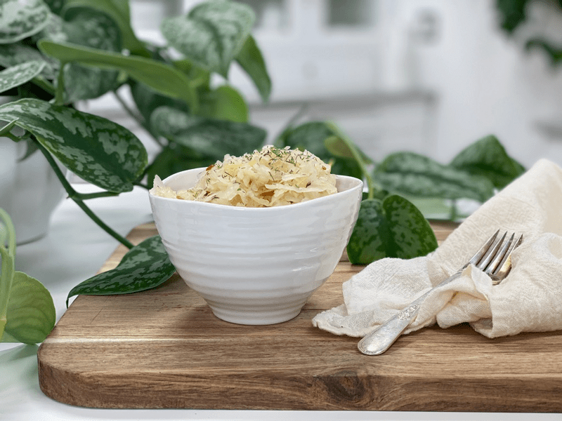 Raw Caraway and Dill Sauerkraut