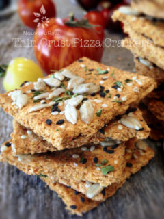 Raw, Vegan, Gluten-free Thin Crust Pizza Crackers