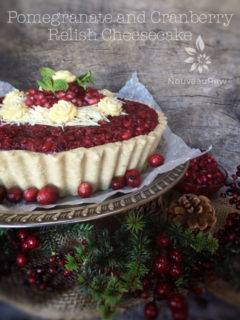 Raw vegan pomegranate and cranberry cheesecake