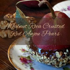 Raw, vegan, gluten free roca crusted pears