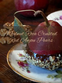 Raw, vegan, gluten free roca crusted pears