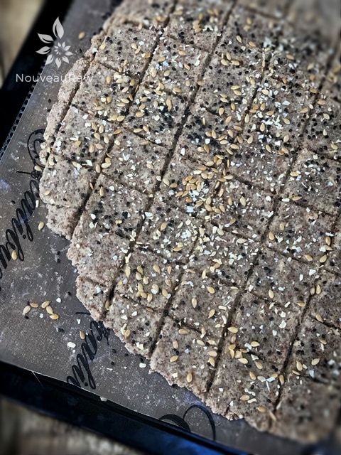 dehydrated crackers using the using the same raw vegan gluten-free Buttery Walnut Flatbread