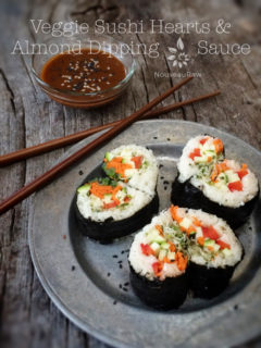 Raw, vegan, and gluten-free sushi hearts