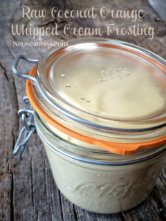 Raw, Gluten-Free, and Vegan Coconut Orange Whipped Cream Frosting