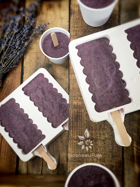 aw vegan Blueberry Lavender Cultured Dixie Pops made in several different molds