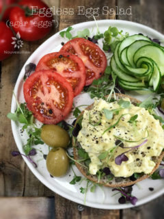 Eggless-Egg-Salad,-with-agar-“eggs' served with fresh tomatoes