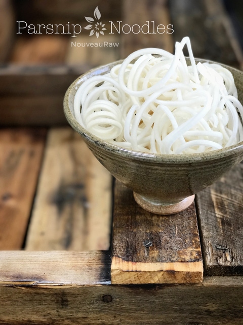 fresh crisp bowl of Parsnip Noodles