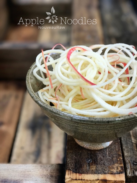 a beautiful bowl of fresh crisp raw apple noodles