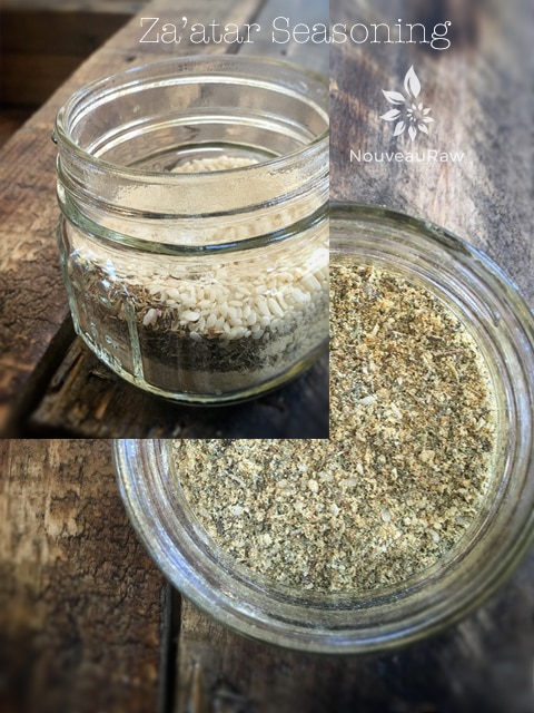 Za’atar Cracker seasoning in a mason jar