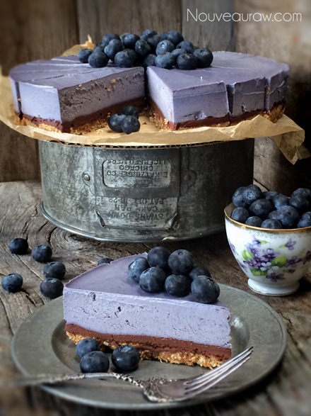 Amazing color, delicious taste, Gorgeous looking Bountiful Blueberry Chocolate Ganache Cheesecake 